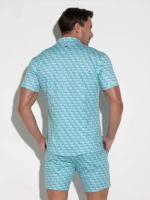 Camisa Code 22 Stretch Silky Aqua