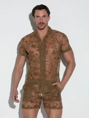 Camisa Code 22 Embroided Latte