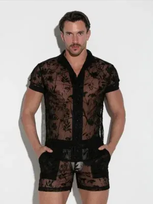 Camisa Code 22 Embroided Negra