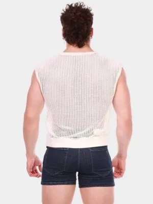 Muscle Tank Top Eldar Nude | Camiseta Sin Mangas Rejilla Barcode | XXXMadrid