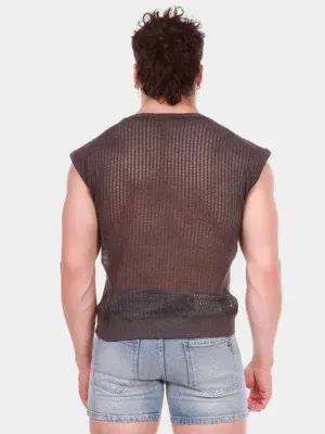 Muscle Tank Top Eldar Negro | Camiseta Sin Mangas Rejilla Barcode | XXXMadrid