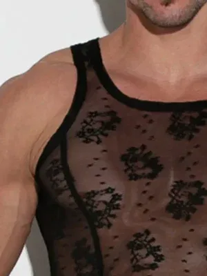 Camisa Tirantes Code 22 Lace de encaje transparente