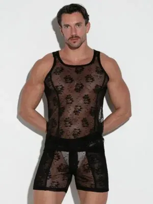 Camisa Tirantes Code 22 Lace de encaje transparente