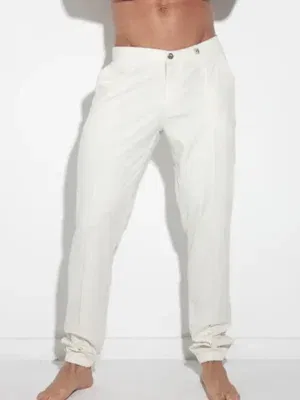 Pantalón Code 22 Sleek Cuffed Blanco
