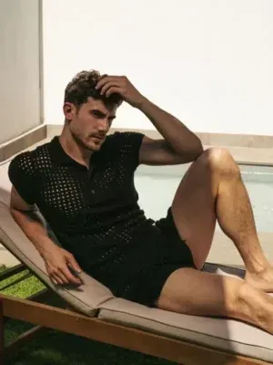 Polo Code 22 Diamond Knit Negro