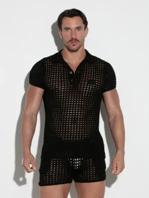 Polo Code 22 Diamond Knit Negro