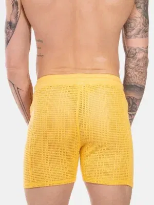 Short de Rejilla Barcode Blaise Amarillo | XXXMadrid
