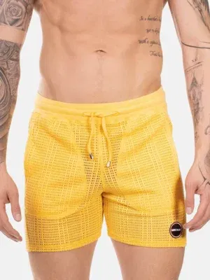 Short de Rejilla Barcode Blaise Amarillo | XXXMadrid
