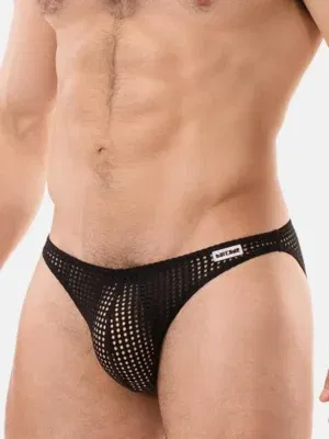 Slip Barcode Berlin Riegi Negro | Mini Slip Rejilla Sexy