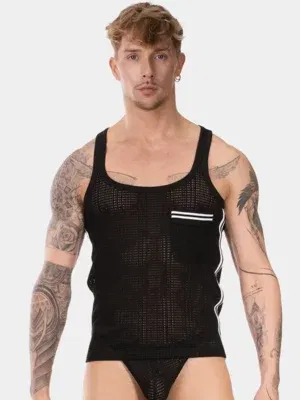 Camiseta de Tirantes Barcode LILAN Negro-Blanco