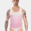 Camiseta de Tirantes Barcode Danko Blanco Rosa Degradada | XXXMadrid