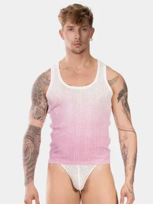 Camiseta de Tirantes Barcode Danko Blanco Rosa Degradada | XXXMadrid