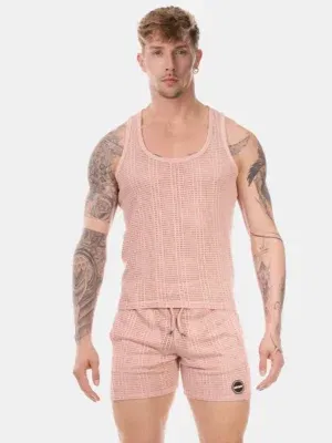 Camiseta de Tirantes Barcode Alabin Rosa de Rejilla | XXXMadrid