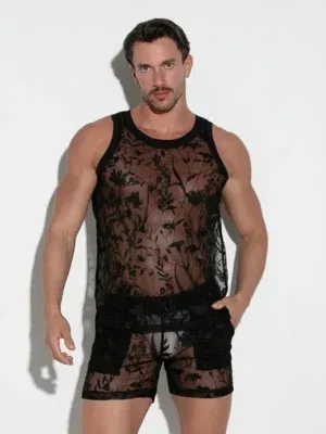 Camisa Tirantes Code 22 Embroided Negra