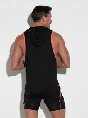 Camiseta Tank Training con Capucha Negra