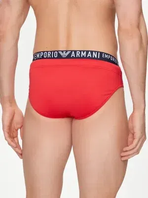 bañador slip Emporio Armani doble cinturilla rojo marino