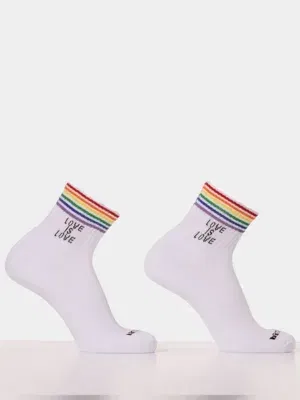 Calcetines Barcode Berlin Half Fetish Love is Love Blanco