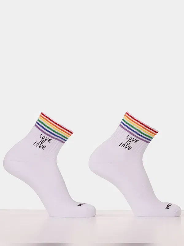 Calcetines Barcode Berlin Half Fetish Love is Love Blanco