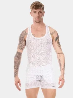 Camiseta de Tirantes Barcode Berlin Joshua Blanca