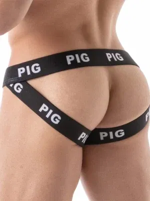 Suspensorio Con Cockring Leader Pig Negro