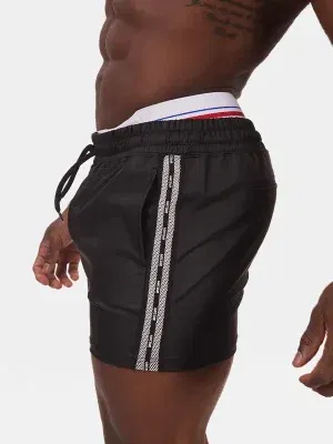 Short Efecto piel Barcode Berlin Negro Blanco