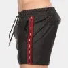 Short Efecto piel Barcode Berlin Negro Rojo
