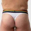 Tanga blanco de hombre Barcode Berlin Pride con la cintura gay