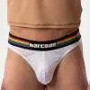 Tanga blanco de hombre Barcode Berlin Pride con la cintura gay