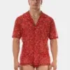 Camisa Barcode Berlin Paisley Roja