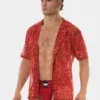 Camisa Barcode Berlin Paisley Roja