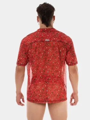 Camisa Barcode Berlin Paisley Roja