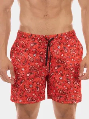 Short Barcode Berlin Paisley Rojo