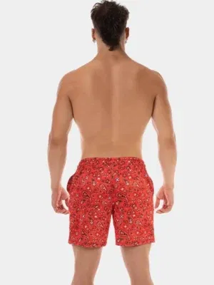 Short Barcode Berlin Paisley Rojo