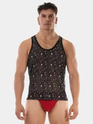 Camiseta de tirantes Barcode Berlin Paisley Negra