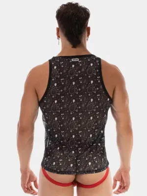 Camiseta de tirantes Barcode Berlin Paisley Negra