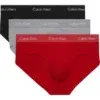 pack 3 slips calvin klein icon 0FD rojo gris negro cinturilla logo