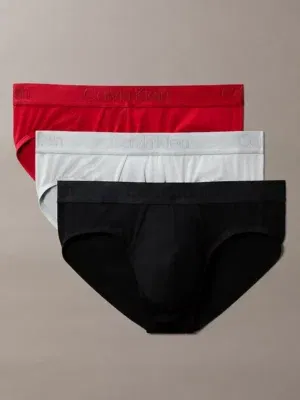 slips pack 3 black lyocell negro-gris-rojo cintura tonal