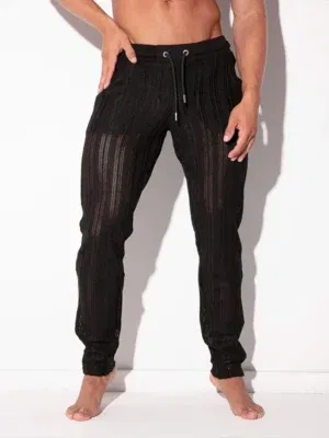 Pantalón jogger Oasis de jacquard calado negro