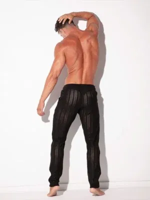 Pantalón jogger Oasis de jacquard calado negro