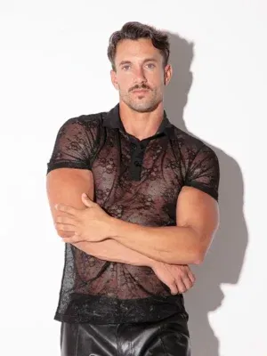 Polo de encaje transparente negro Code 22