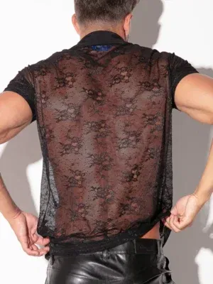 Polo de encaje transparente negro Code 22
