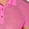 Polo de encaje transparente rosa flúor Code 22