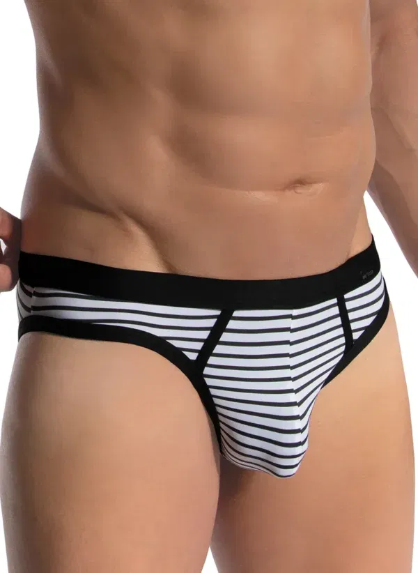 slip olaf benz red2475 blanco gris rayas vista 3-4