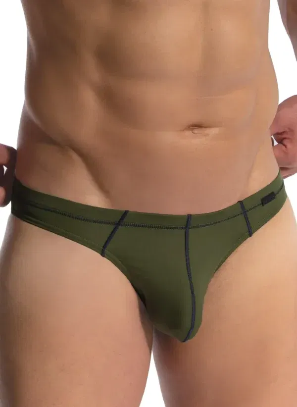 slip olaf benz red2479 khaki detalle frontal y costuras