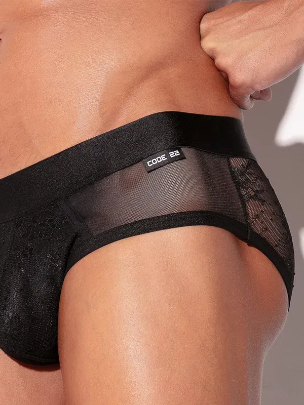 Slip De Encaje Negro Transparente Code 22 Tracer