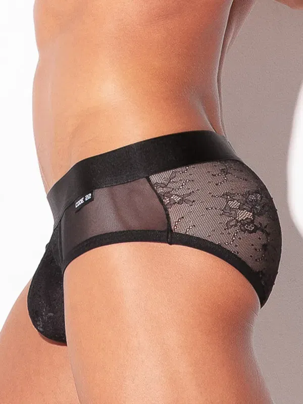 Slip De Encaje Negro Transparente Code 22 Tracer
