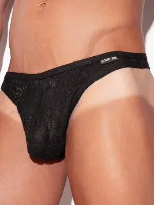 Tanga Code 22 Tracer de Encaje Negro