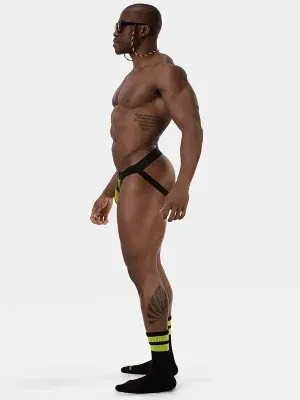 suspensorio negro-amarillo barcode berlin lets play