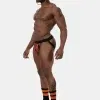 suspensorio hombre negro naranja mesh cintura negra