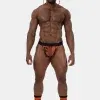suspensorio hombre negro naranja mesh cintura negra